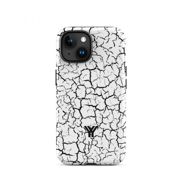 Designer Hardcase iPhone® Handyhülle Weiß Craquelee Schwarz 32 tough case for iphone matte iphone 15 front 6547d6ffa8e73