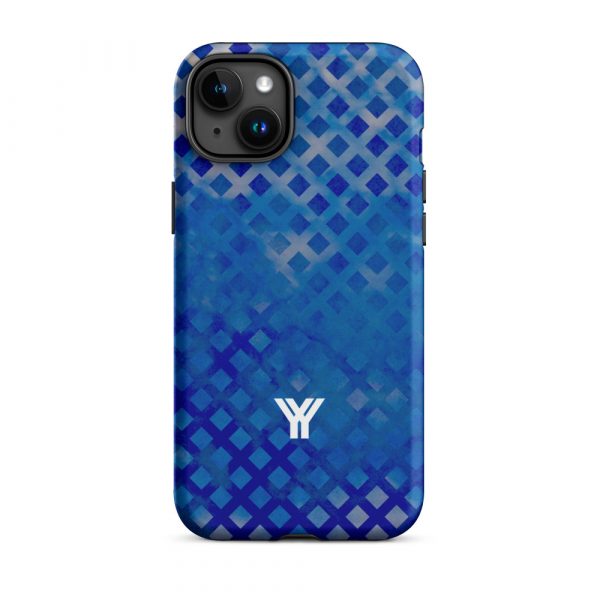 Designer Hardcase iPhone® Handyhülle Mesh Style Double Blue 34 tough case for iphone matte iphone 15 plus front 6547da6d602a6