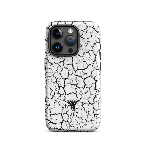 Designer Hardcase iPhone® Handyhülle Weiß Craquelee Schwarz 36 tough case for iphone matte iphone 15 pro front 6547d6ffa8f9c