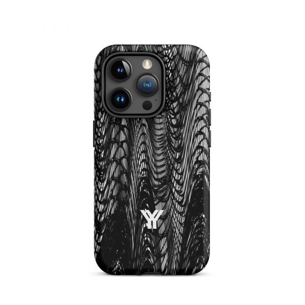 Designer Hardcase iPhone® Handyhülle Mesh Style Black & White 36 tough case for iphone matte iphone 15 pro front 6547daea71cc9