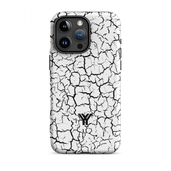 Designer Hardcase iPhone® Handyhülle Weiß Craquelee Schwarz 38 tough case for iphone matte iphone 15 pro max front 6547d6ffa9023