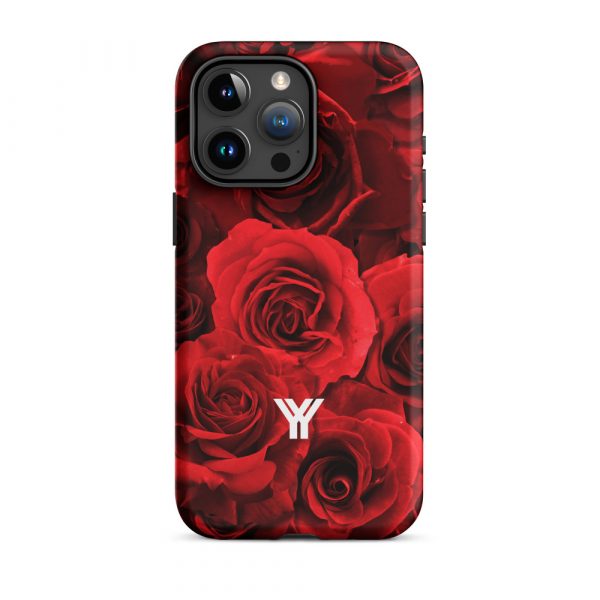 Designer Hardcase iPhone® Handyhülle Rote Rosen 38 tough case for iphone matte iphone 15 pro max front 6547d88aa8304