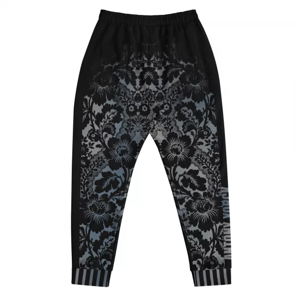 Stylishe Designer Jogginghose Herren Baroque Ornaments Black Blue - Baroque Noir Collection