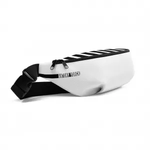 Exklusives Designer Bauchtasche weiß mit schwarzen Streifen von ANTONY YORCK