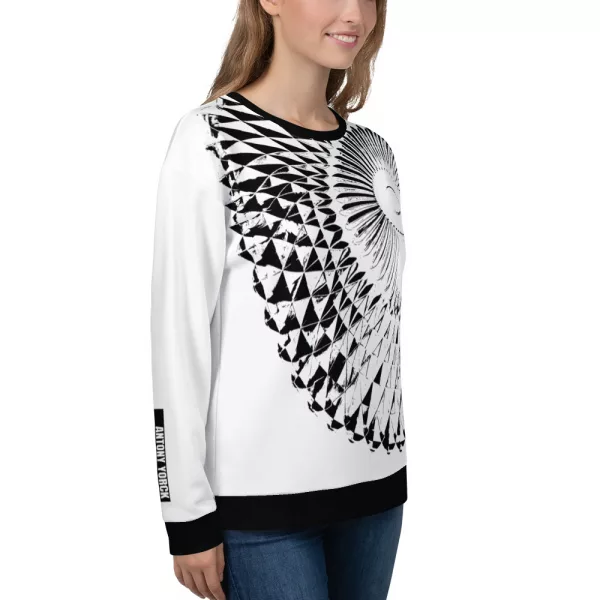 Damen Designer Sweatshirt Capital Weiß Schwarz – Bild 3