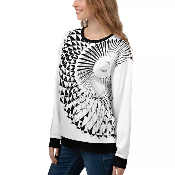 Damen Designer Sweatshirt Capital Weiß Schwarz – Bild 4