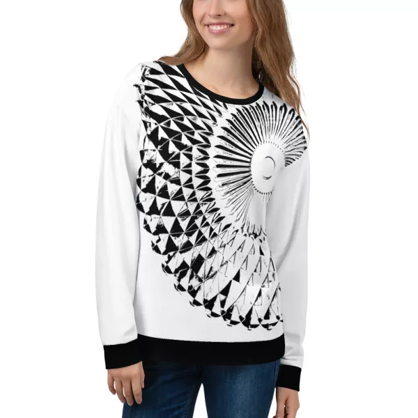 Damen Designer Sweatshirt Capital Weiß Schwarz – Bild 5