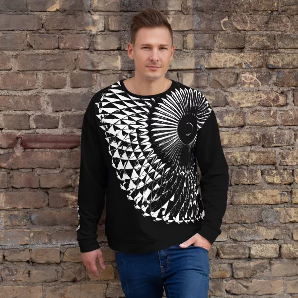 Herren Designer Sweatshirt Capital Schwarz Weiß – Bild 2