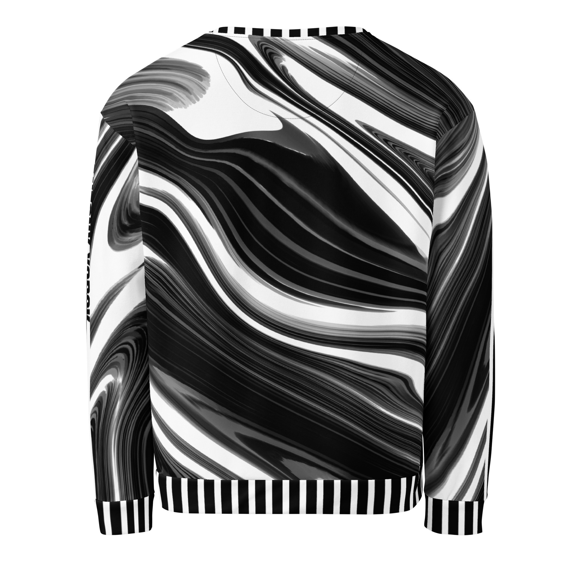 Herren Designer Sweatshirt Psychedelic Schwarz Weiß 3 Herren Designer Sweatshirt Psychedelic Schwarz Weiß – Bild 3