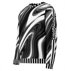 Herren Designer Sweatshirt Psychedelic Schwarz Weiß