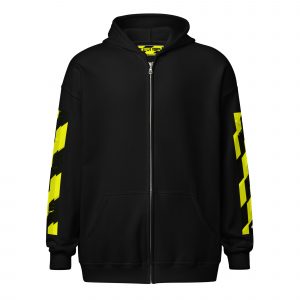 Vorderseite Herren Designer Art Wear Zip-Hoodie mit Metallreißverschluss und Taschen von Antony Yorck