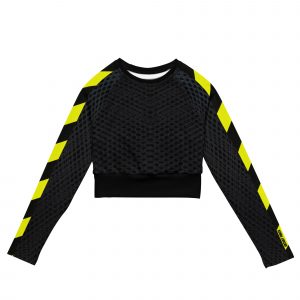 Recyceltes Langarm Crop Top mit Allover-Druck